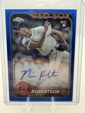 Nick Robertson 2024 Topps Chrome Rookie Blue Refractor #/150 Auto #RA-NR