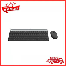 Logitech Slim Wireless Keyboard Mouse Combo Ultra Quiet 2.4GHz USB
