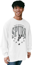 San Antonio Spurs NBA Officially Licensed Crewneck Sweatshirt Ringspun White Sta