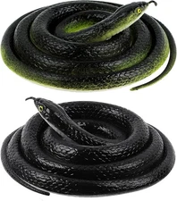 FOUUAAOOU Realistic Rubber Snake, 2Pack Fake Snake Snakes Keep Birds... 