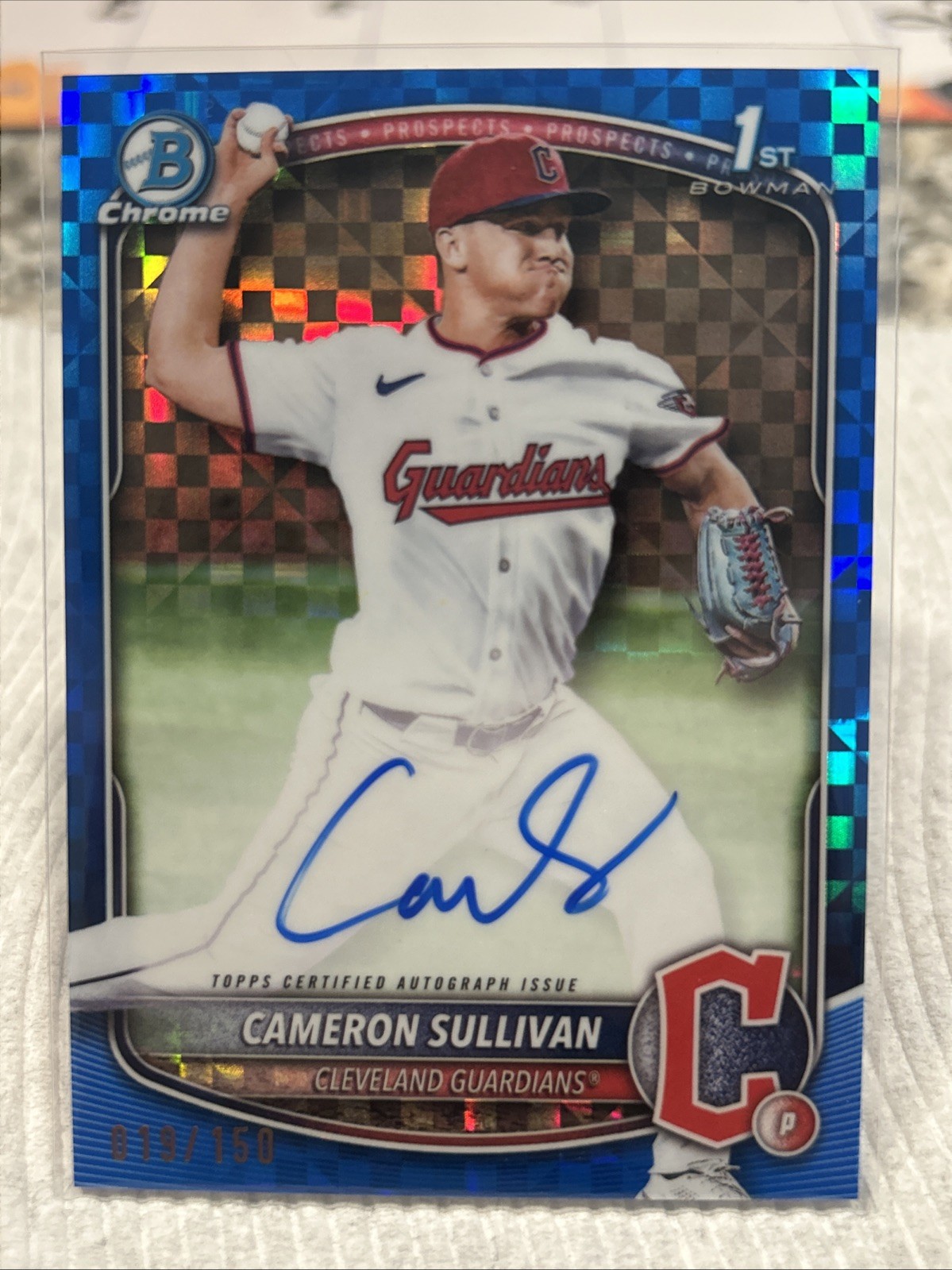 2025 Bowman Cameron Sullivan Chrome Auto Refractor Blue X-Fractor 1st #/150