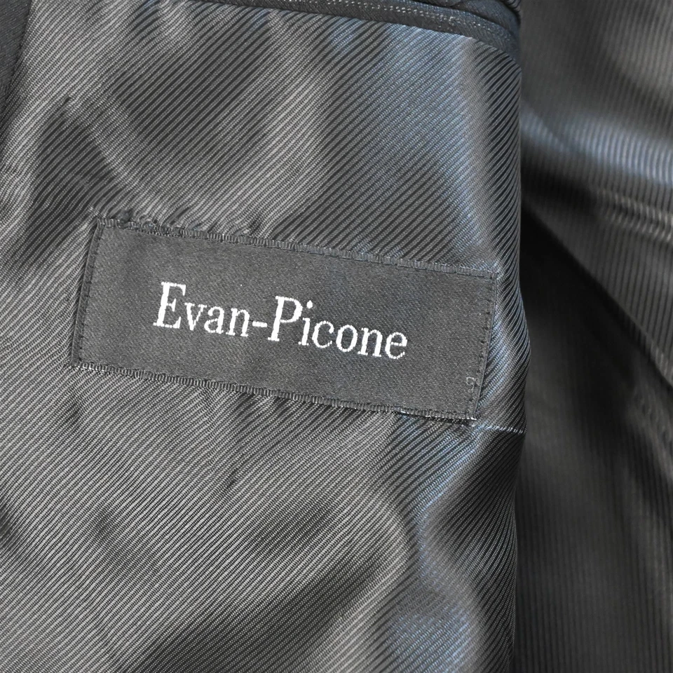Evan Piccone 44R 38x32 Negro Ventana Super 150s Hombres Chaqueta Pantalones Traje Foto 4 de 4