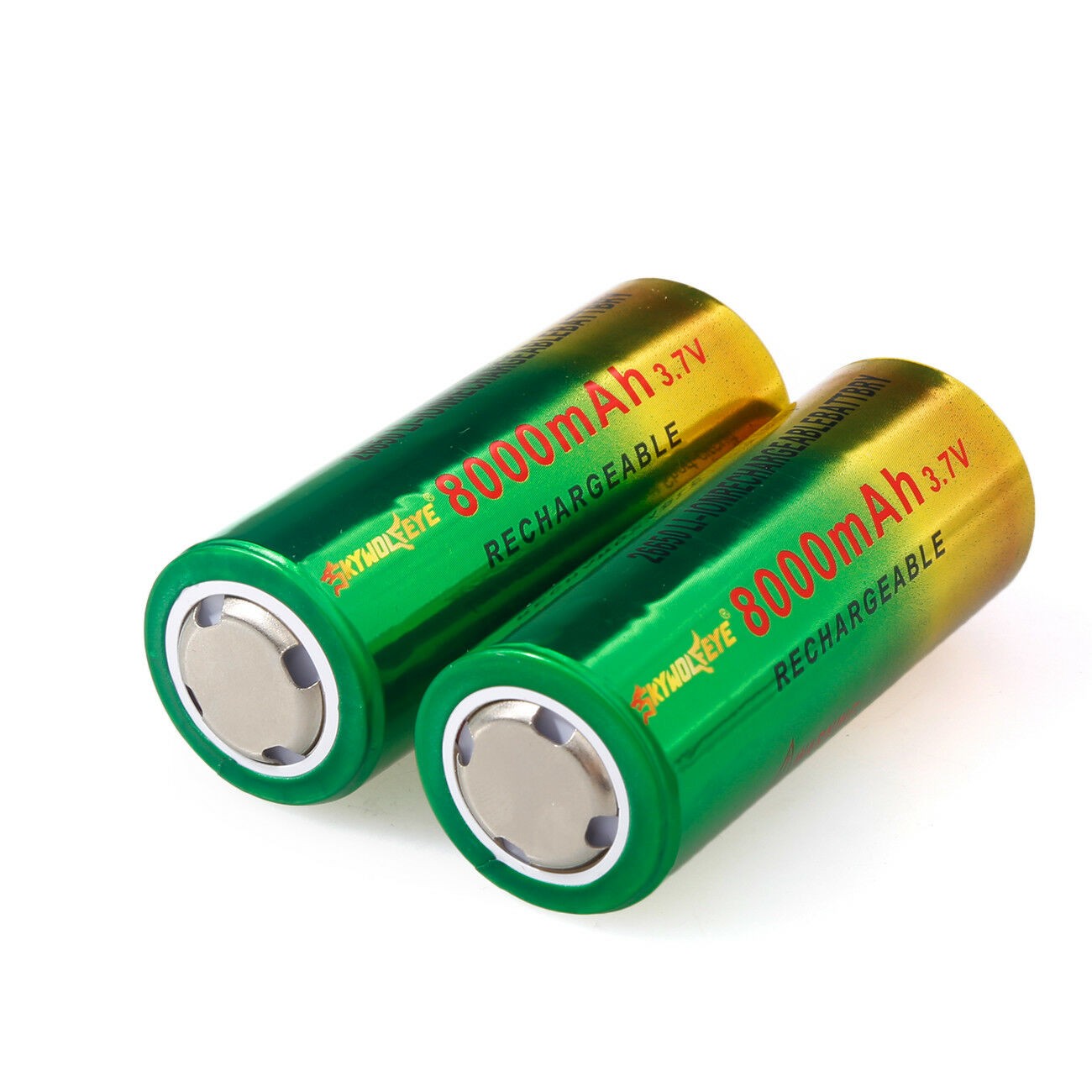 4pcs Skywolfeye 26650 Battery 3.7V Rechargeable Batteries Cell