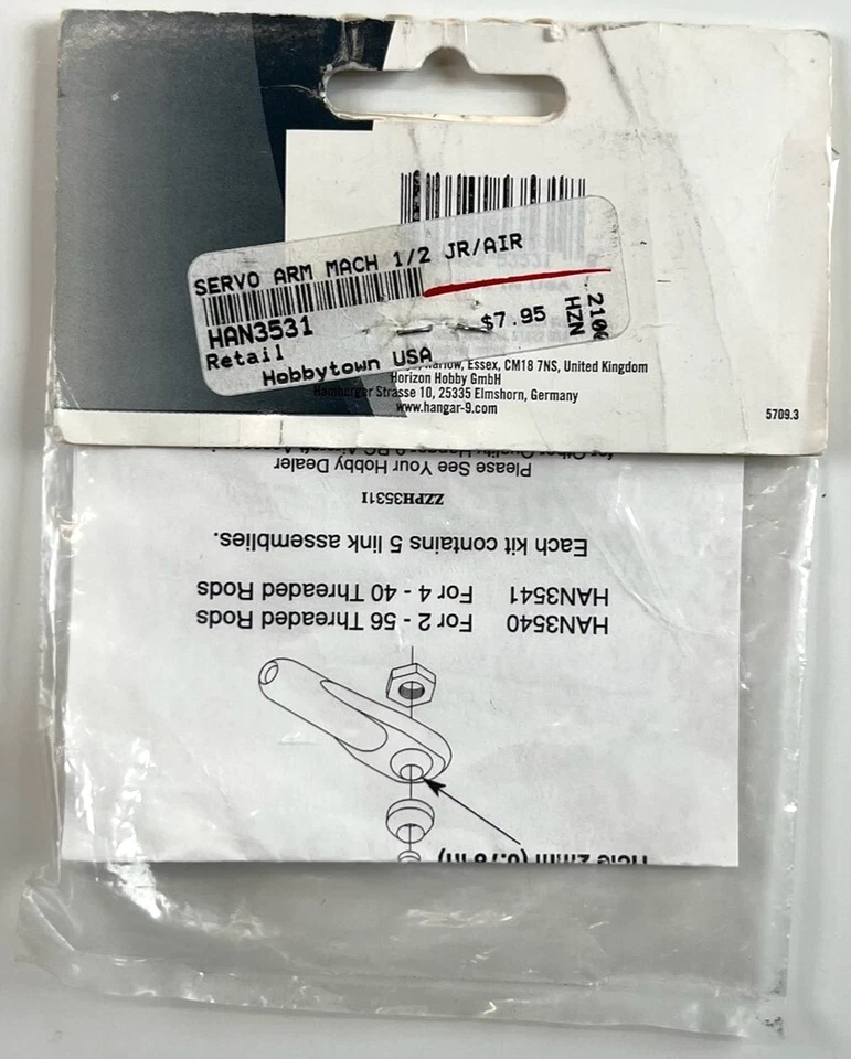 Hangar 9 HAN3531 Machined 1/2" Servo Arm (for JR/AIR) New - Image 2 of 2