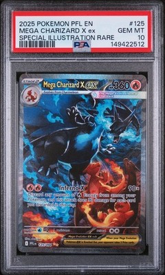 2025 PHANTASMAL FLAMES #125 MEGA CHARIZARD X ex SIR PSA 10 *GEM
