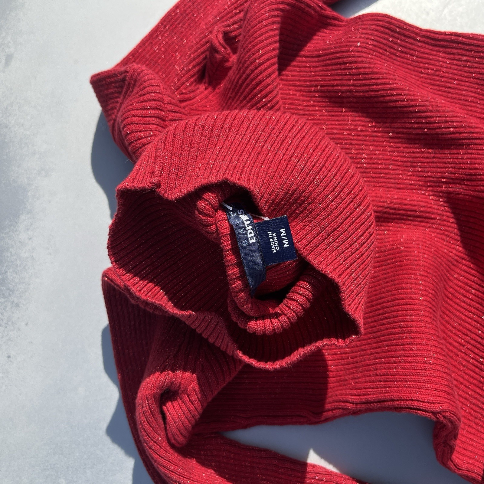 Basic Editions Sparkle Ribbed Knit Turtleneck Pul… - image 4