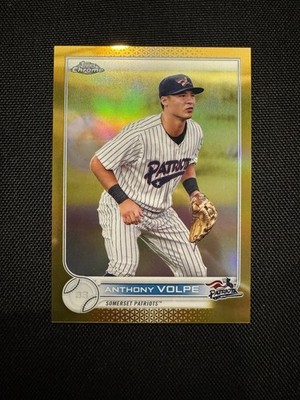 Anthony Volpe 2022 Topps Chrome Pro Debut Gold Refractor /50 NY Yankees Rookie