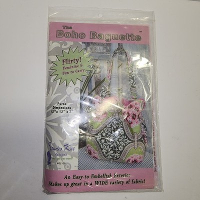Studio Kat Boho Baguette Purse Bag Pattern Flirty DIY Craft Sewing 12x12x7 New