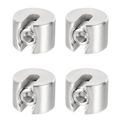 4 Pcs Wire Rope Fixing Clips, 5mm Single Hole Lock Cable Clamp Clip, Silver