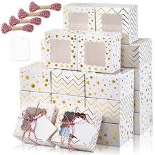 30pcs Christmas Cookie Boxes for Gift Giving, 6x6x3in White Bakery Boxes with...