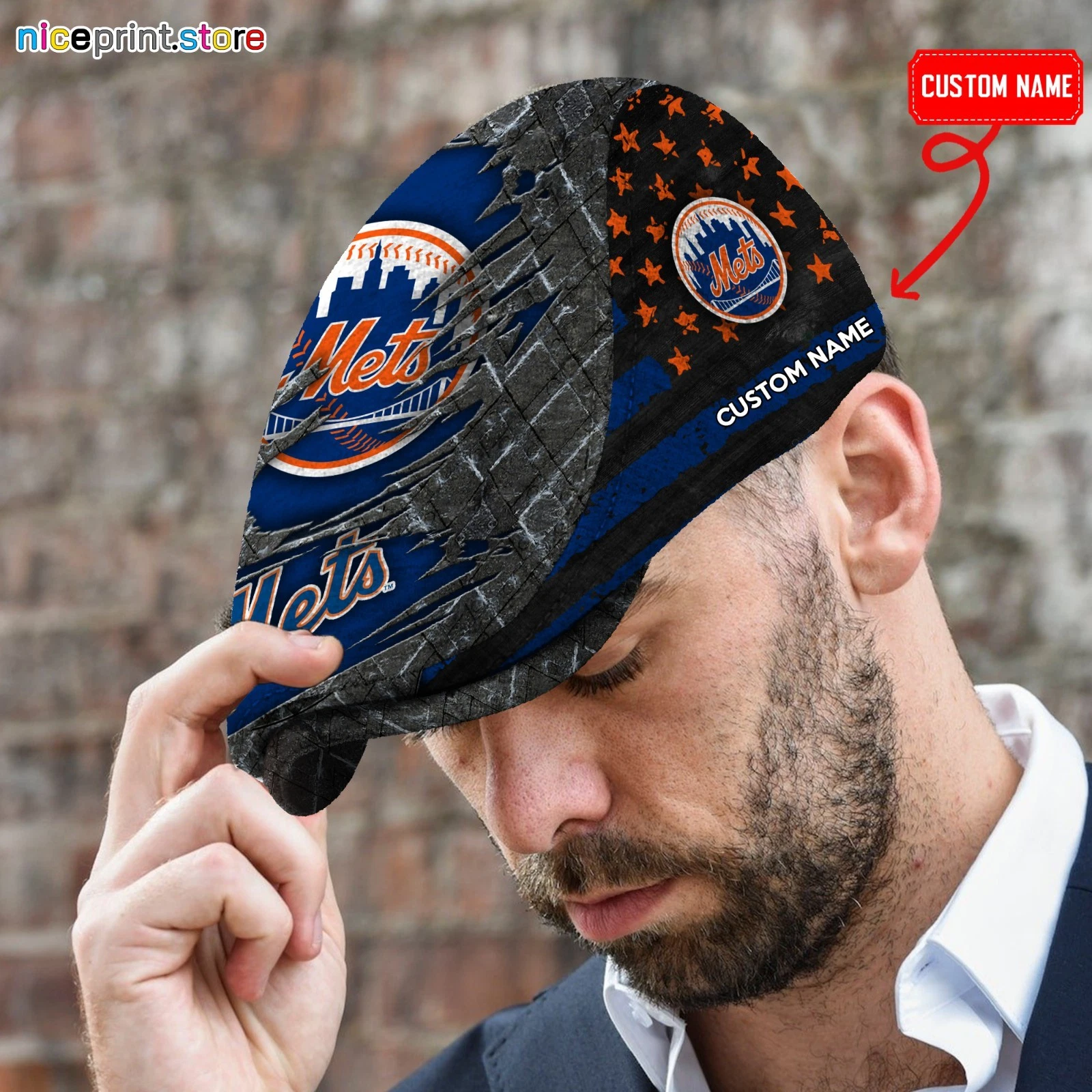 New York Team Mets Jeff Cap Custom Jeff Cap Driving Cap Golf Cap Flat Cap
