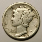 1928 S Mercury Dime 90% Silver VG-F  "Actual Coin Pictured - Not Cleaned"