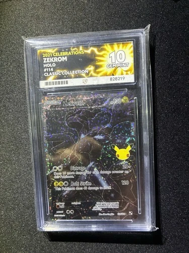 Pokémon TCG Zekrom Card Celebrations Classic Collection #114/114 Ace Graded 10