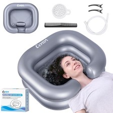 Inflatable Shampoo Basin - Portable Shampoo Bowl Hair Washing Basin for Bedri...