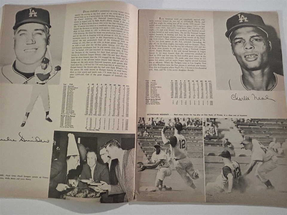 Anuario 1960 Los Angeles Dodgers Sandy Koufax Duke Snider Drysdale Maury Wills Foto 3 de 4