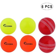 Kosma Pack of 6 Windball Cricket Ball  (2Pc each Yellow, Red, Orange)