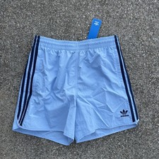 Adidas Originals Sprinter Shorts semi blue burst Trefoil Stripe Men's Sz S NWT