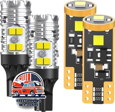 #ad Bombillas LED 194 921 Blanco Canbus Kit Para Luz De Marcha Atrás Y Matrícula NEW $93.99