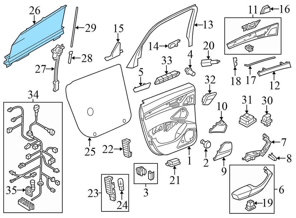 AUDI A8 QUATTRO 2011-2017 - PUERTA TRASERA IZQUIERDA ELÉCTRICA/VENTANA PARASOL Foto 4 de 4