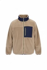 Tommy Bahama Boys XL 14 Fleece Full Zip Jacket Winter Beige Blue