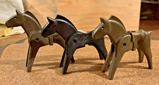 Playmobil 2 BROWN HORSES with SADDLES 1 BLACK HORSE without SADDLE