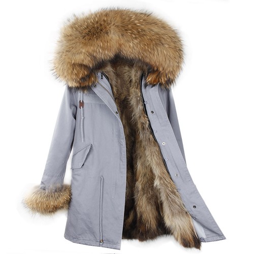 Parka Donna Invernale Pelliccia Vera Cappotto Piumino Pelo Vero Lungo Fur Coat - Foto 23 di 25
