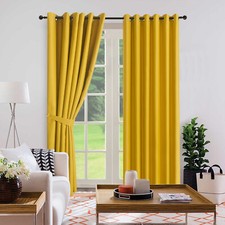 Blackout Curtains Pair Insulated Heavy Thick Eyelet Ring Top 7 Sizes 9 Colours