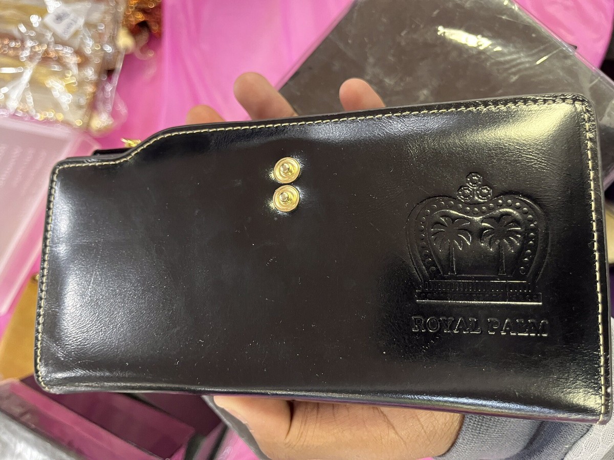 Pure Leather Women Wallet JM Royal Palm (Black Wax ) | eBay