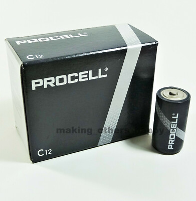 12 Duracell Procell C Constant Alkaline Batteries (1 carton of 12 each)