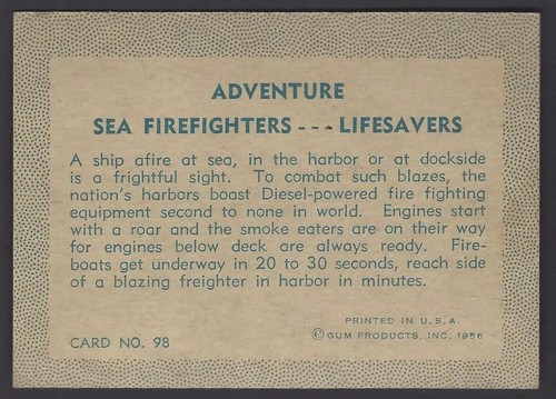 GUM INC - ADVENTURE - #98 SEA FIREFIGHTERS, LIFESAVERS - Picture 2 of 2