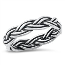 NEW Sterling Silver 925 SILVER RING BRAID DESIGN SIZES 5-10