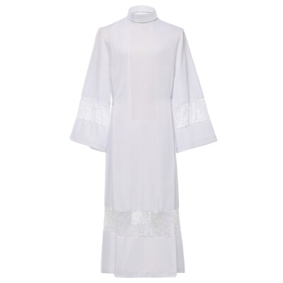 Clergy White Robe Catholic Mass Liturgical Priest Robe Halloween ...