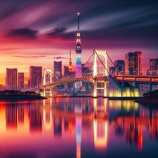 Digital image picture photo wallpaper background Skyline Tokyo 0224