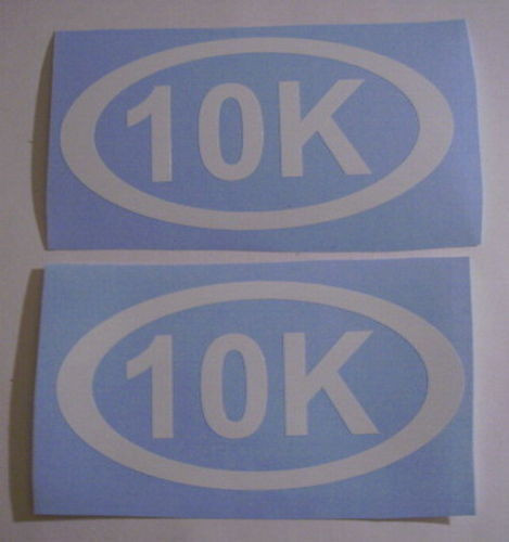 (2) 10K RUN DECAL VINYL GRAPHIC MARATHON RACE RUNNER WINNER FEET LEGS ATHLETE - Picture 1 of 2