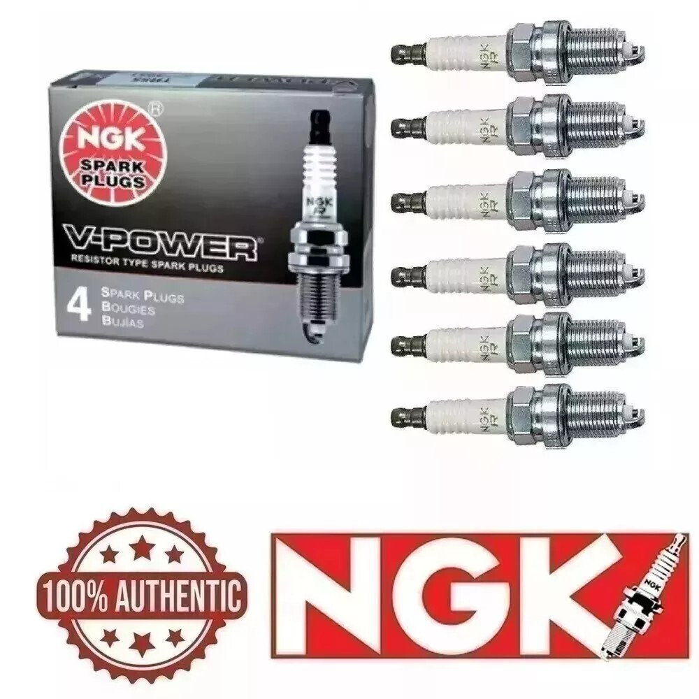 NGK Set of 6 Nickel V-Power Spark Plugs For Dodge Jeep Mitsubishi Ram 3.7 V6