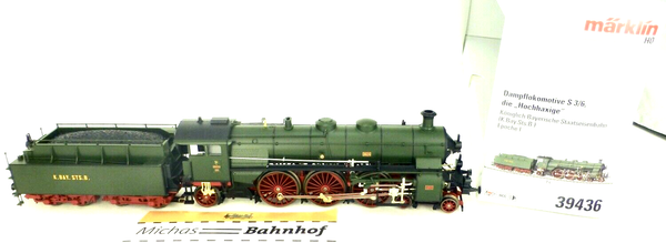 S 3/6 Dampflok Hochhaxige Mfx Sound MäRklin 39436 H0 1:87 Neu HJ5 µ-image
