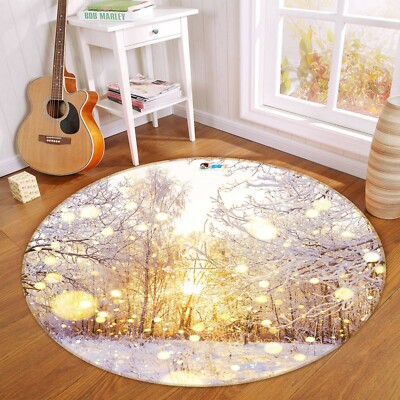 3D Winter Snowflake Forest NAO10506 Game Rug Mat Elegant Photo Carpet Mat Fay
