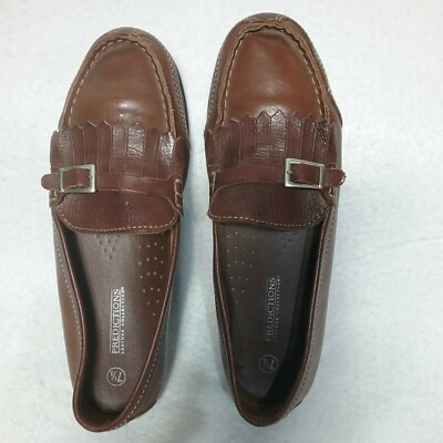 Predictions Leather Collections Women's Brown Leather Loafers size 7.5 slip-ons