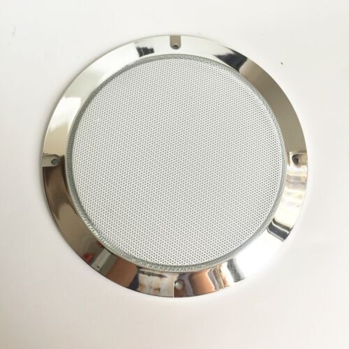 6.5 Inch Speaker Grill Cover – Metallic Silver ABS Frame With White Mesh | For Car Audio, PA, DJ Speakers