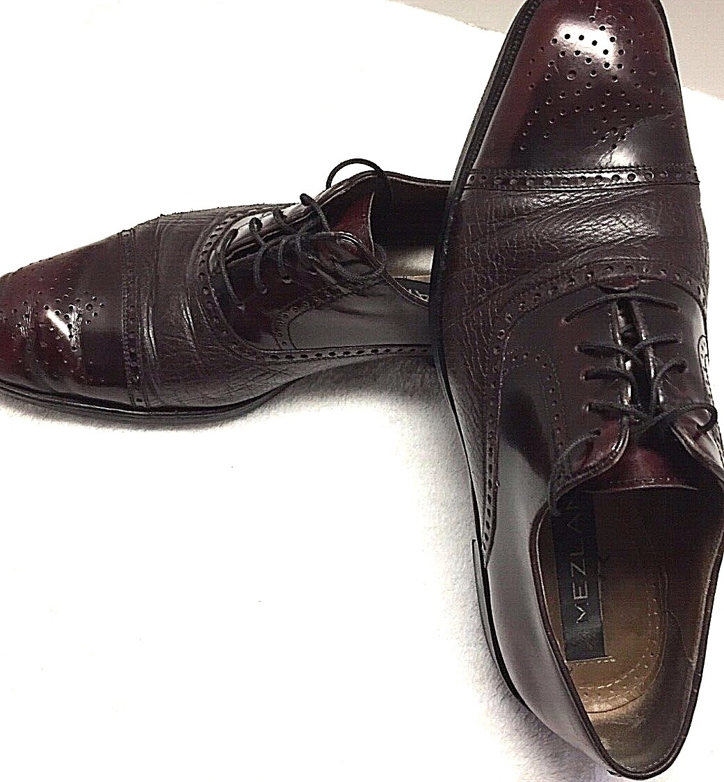 Mezlan Andrew Oxford Dress Mens Shoes Burgundy Sz 9M Made in  display picture 2