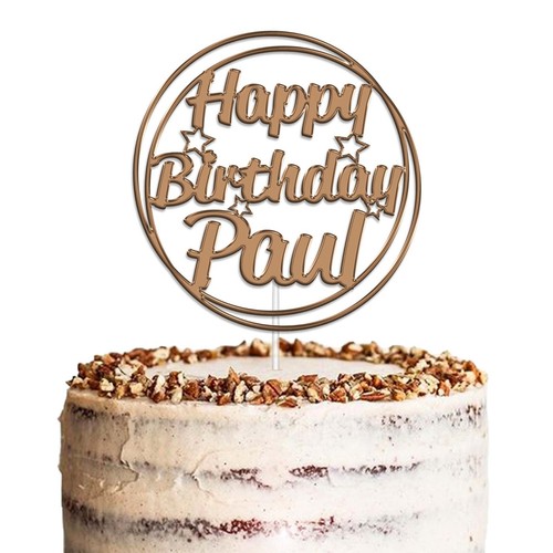 Personalised Happy Birthday Acrylic Cake Topper With Any Name Cake Decor Topper - Picture 8 of 11