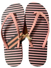 Image of Jack Wills Tidbury Flip Flops Pink/Navy Stripe, UK 7/US 9 *NEW W/TAGS