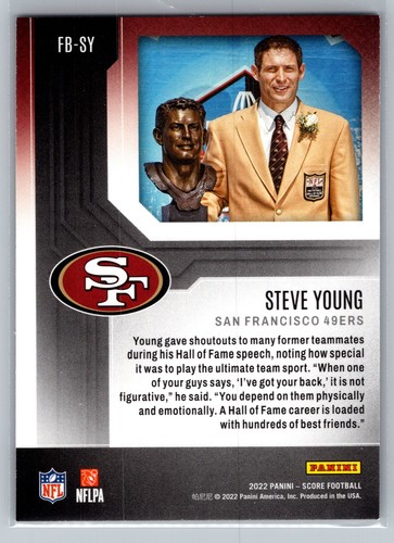 2022 Score #FB-SY Steve Young First Ballot Purple San Francisco 49ers - Picture 2 of 2