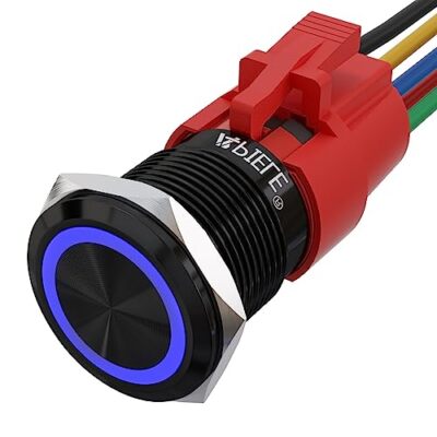 19mm Momentary Push Button Switch On Off Aluminium Alloy With 12v Led Angel Eye 
