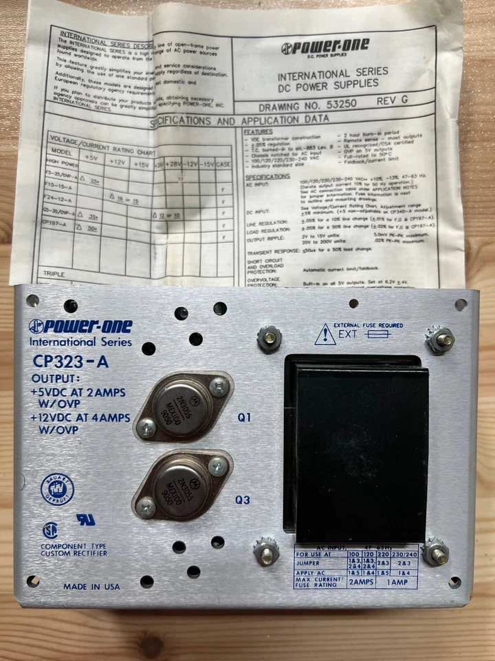 FUENTE DE ALIMENTACIÓN POWERONE CP323-A, 5V/2A, 12V/4A con EMBALAJE ORIGINAL, NOS. Foto 2 de 4