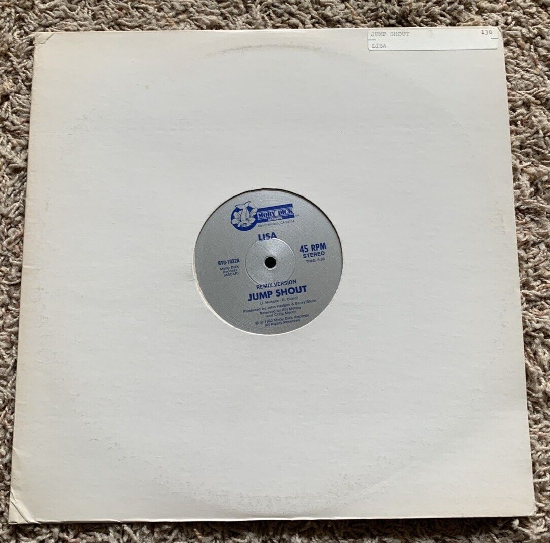 Lisa – Jump Shout (Original + Remix) Record Vinyl 12" Single 1982 VG+ Moby Dick
