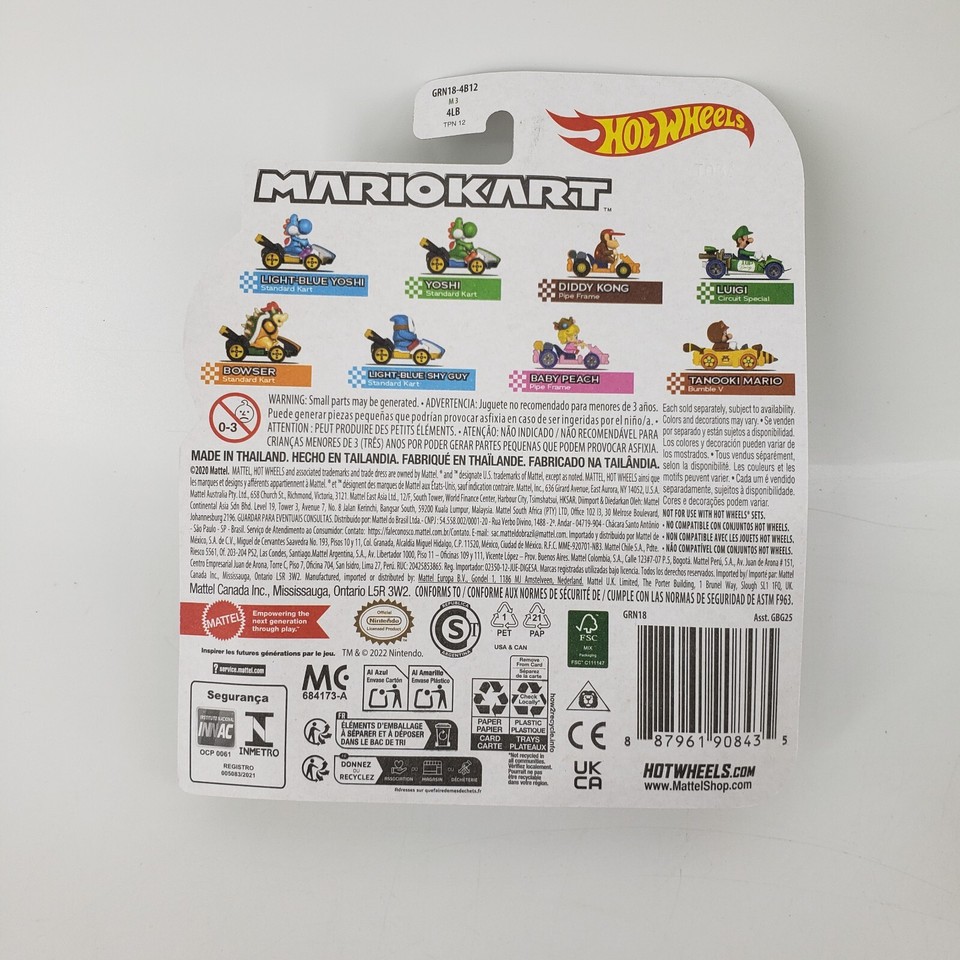 NEW Hot Wheels Mario Kart 164 LUIGI Circuit Special Diecast Car Mattel