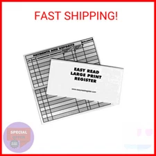 10 Large Print Low Vision Checkbook Transaction Registers White