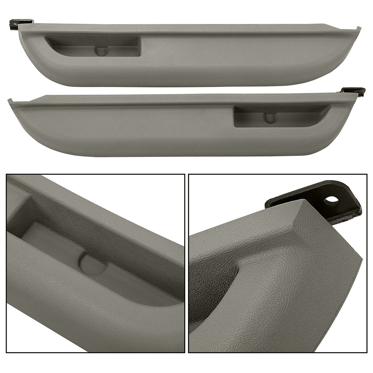 2x Front Gray Left & Right Door Armrest fits 88-94 Chevy GMC C/K