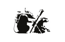 Banksy Rocket Rats Black Vinyl Decal Weatherproof 3.5 X 5 Inches Made In Usa Banksy Rocket Rats Black Vinyl Decal Weatherproof 3.5 X 5 Inches Made In Usa